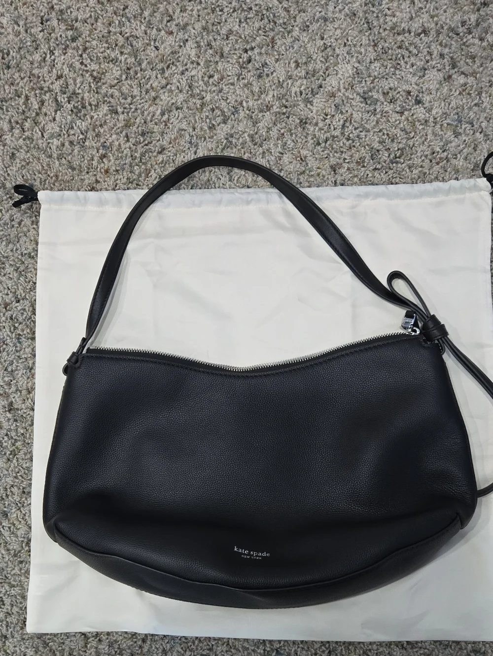 kate spade Black Pebbled Leather Shoulder Hobo
